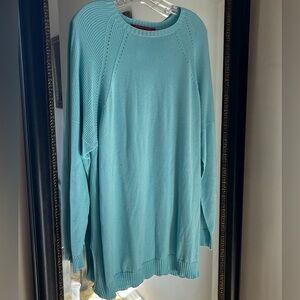 Marina Rinaldi XL Women's Teal Sweater Cotton Modal Mix NWT